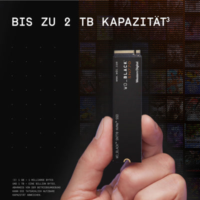 WD_BLACK SN770 NVMe SSD 500 GB (High-Performance NVMe SSD, Gaming SSD, PCIe Gen4, M.2 2280, Lesen 5.000 MB/s, Schreiben 4.000 MB/s) Schwarz