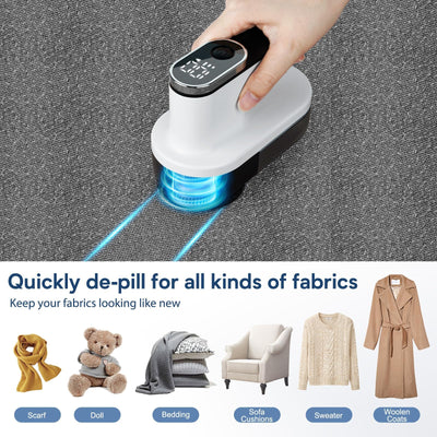 HAPPHOOH Fusselrasierer Elektrische, Fusselentferner USB Aufladbar, 3 Geschwindigkeiten einstellbar, LED anzeige, Entfussler Entfernt Knötchen für Kleidung, Sofa