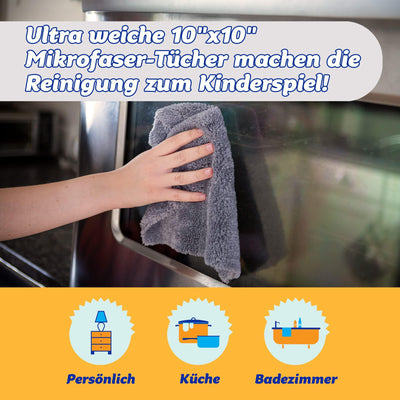 Scrub Daddy Microfaser Tuch - Allzwecktücher im Doppelpack, waschbarer Spüllappen, Zaubertücher zur Reinigung von verstaubtem Glas, Auto, Fenstern, Geschirr und mehr – Mehrfarbig