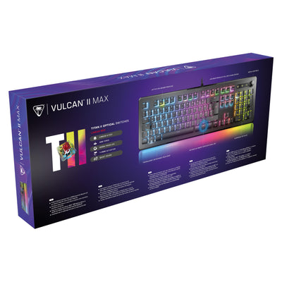 Turtle Beach Vulcan II Max – Optisch-mechanische PC-Tastatur, anpassbare RGB-Beleuchtung, Handballenauflage, lineare Titan II-Schalter, Aluminiumplatte – Schwarz