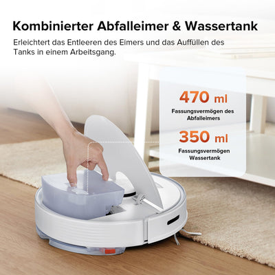roborock Q7 Max Saugroboter mit Vollgummibürste, 4200Pa Saugkraft, Staubsauger Wischroboter PreciSense-LiDAR-Navigation & 3D Mapping, Teppiche, Tierhaare, App/Alexa (Weiß)