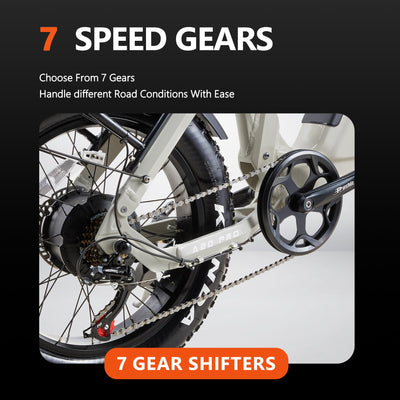 VOZCVOX E Bike Herren Elektrofahrrad E-Mountainbike 20 Zoll Fatbike 48V 20Ah Akku E-Bike mit Vollfederung 7-Gang 25km/h Ebike,Reichweite bis zu 70km A20 PRO