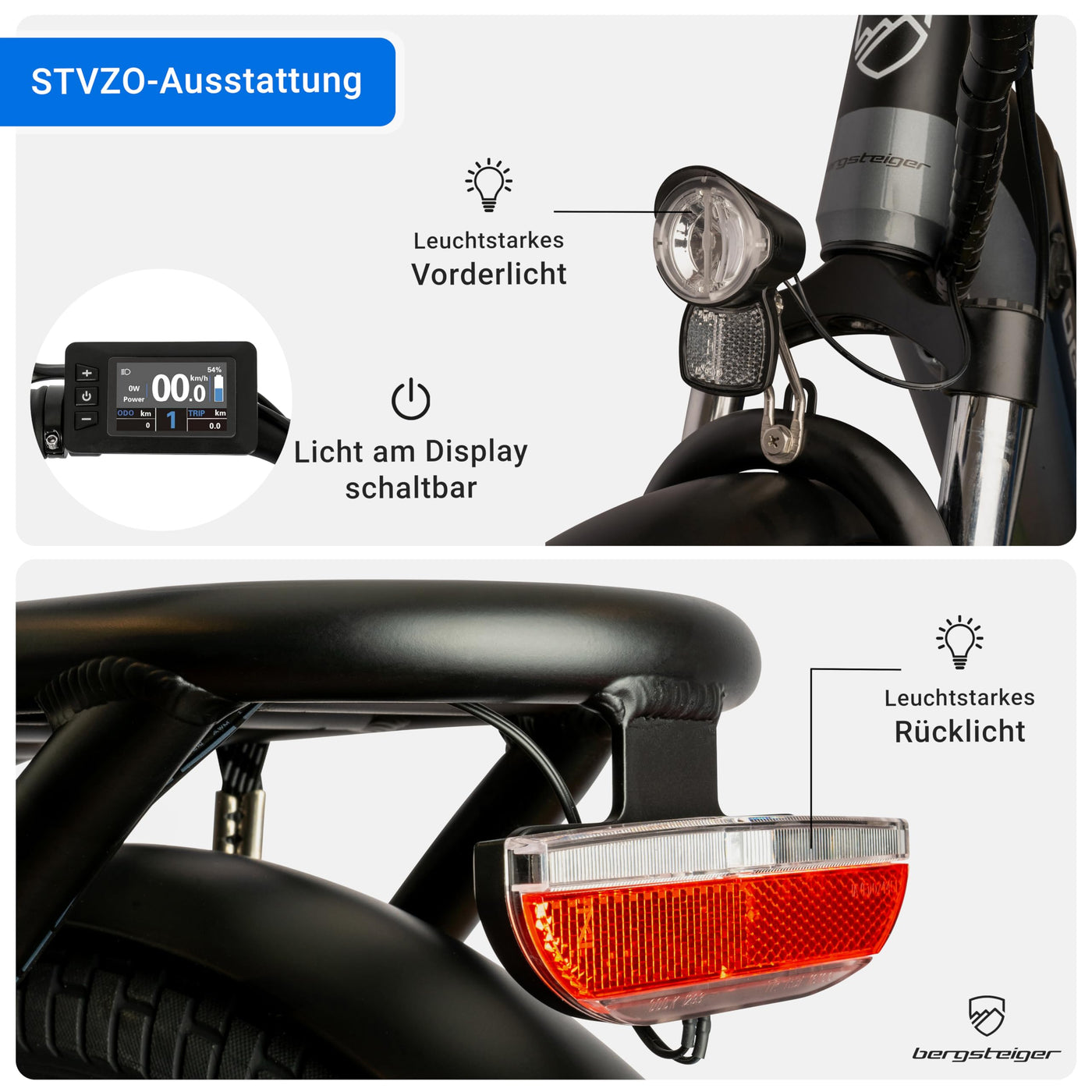 Bergsteiger London 20 Zoll E-Bike Klapprad mit 250 Watt Motor, Scheibenbremsen, Aluminium Ebike für Damen & Herren, Farbdisplay, Elektrofahrrad mit 7 Gang-Schaltung