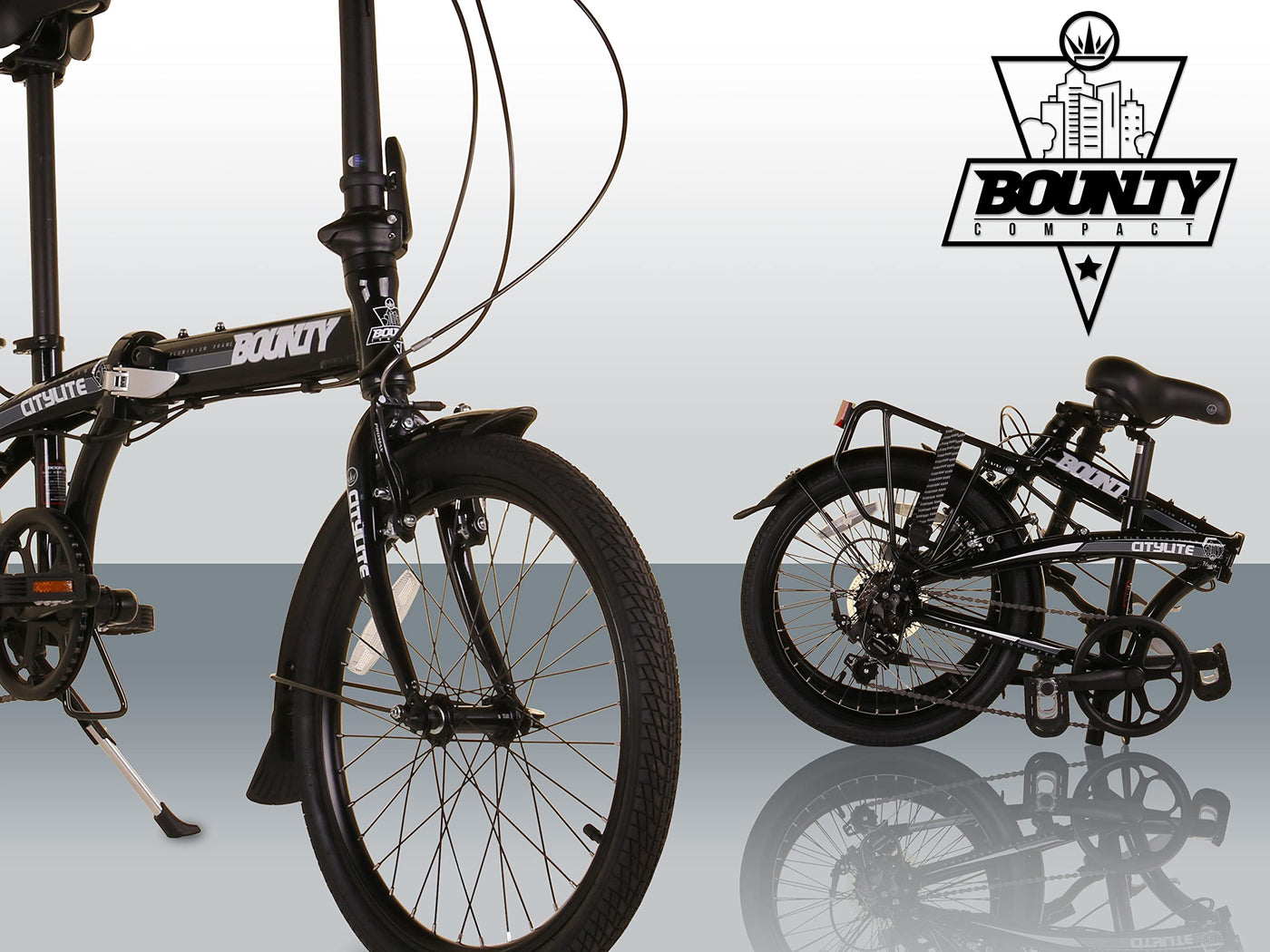 Bounty Citylite Faltrad | Leichter Aluminiumrahmen | 6-Gang Shimano Schaltung mit Revo Shifters | Perfekt für Pendler | Faltrad | Erwachsenenrad