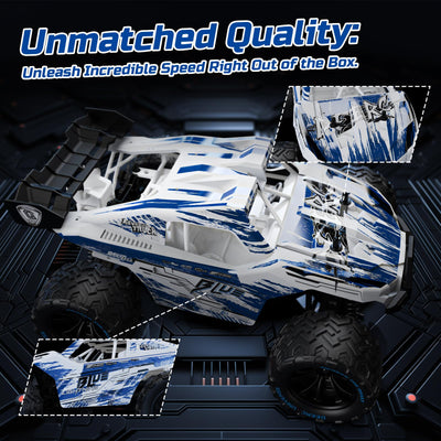 DEERC 9003E 1:14 RC-All-Terrain-Autos, 40 km/h Hochgeschwindigkeits-Offroad-RC-Truck, 4WD-Fernsteuerungsauto mit 2 Lithium-Ionen-Akkus, schnelles Monstertruck-Spielzeug für Kinder und Erwachsene
