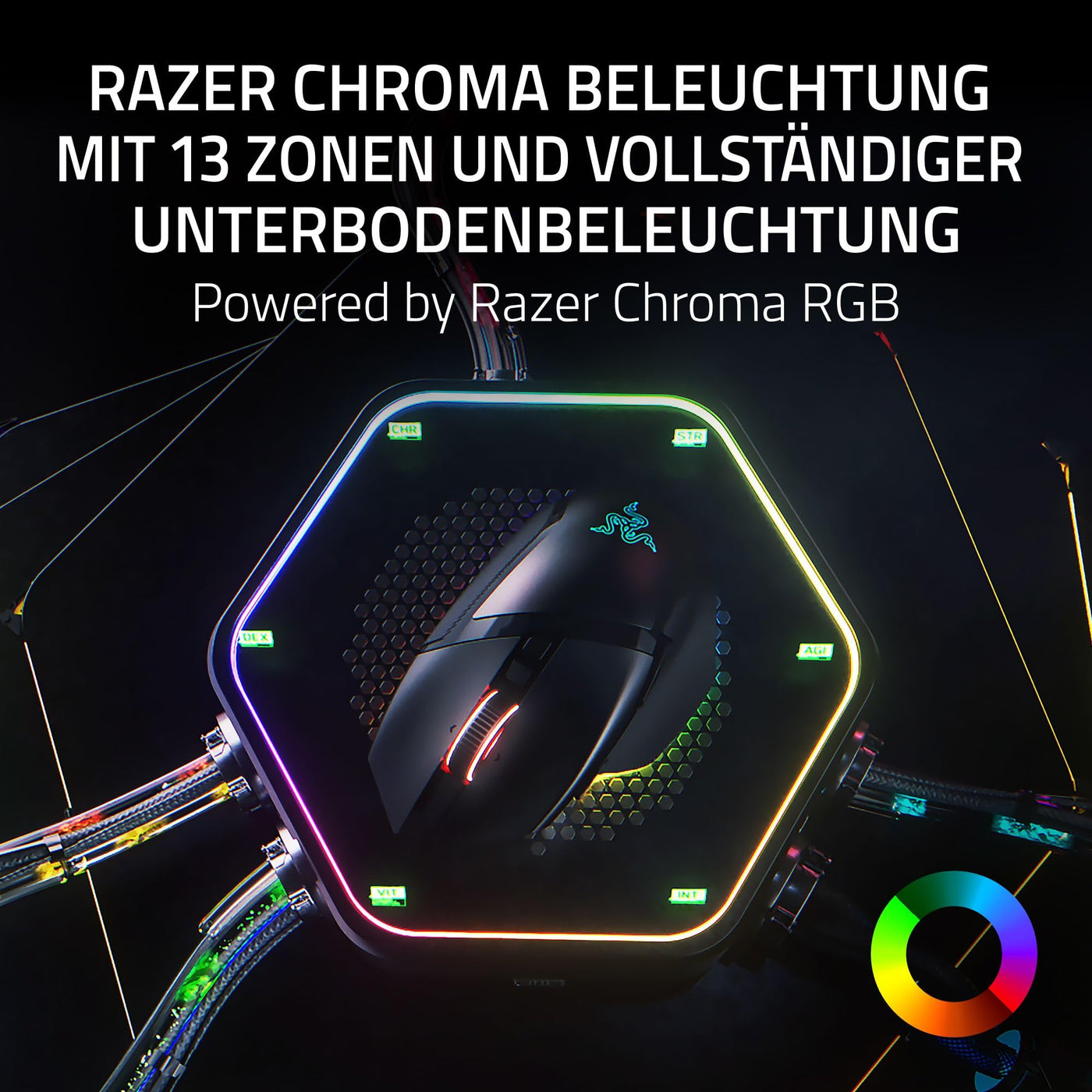 Razer Basilisk V3 Pro 35K - Vollständig anpassbare kabellose ergonomische Gaming-Maus mit Chroma RGB - 35K optischer Sensor (konfigurierbares Rad, 1K Hz Polling-Rate, 13 anpassbare Tasten) Schwarz