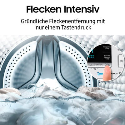 Samsung WW90T4048EE/EG Waschmaschine, 9 kg, 1400 U/min, Ecobubble, Hygiene-Dampfprogramm, FleckenIntensiv-Funktion, Digital Inverter Motor, Weiß