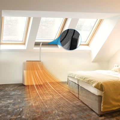 Midea Portasplit Klimaanlage, 4-in-1 Mobile Klimaanlage,Kühlen, Heizen, Entfeuchten, Ventilieren, Kühlen A++/Heizen A+, 12000 BTU 3, 5kW, für Räume bis zu 42 m² / 105 m³,nur 39 dB(A) im Silent-Modus