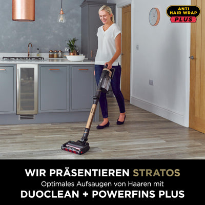 Shark Stratos Akku-Staubsauger Kabellos, PowerFins Plus, 60 Min. Laufzeit, Anti Hair Wrap & CleanSense IQ Staubsauger, mit Auto-Kit, Haustier-, Fugen- & Multi-Oberfläche-Aufsatz, Kupfer IZ400UKEUTBK