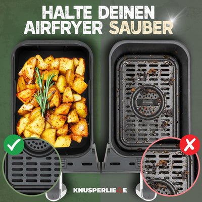 KNUSPERLIEBE® Ninja Heißluftfritteuse Zubehör Set XL Airfryer XL für Foodi AF400EU AF300EU Double Stack 7,6L-9.5L und Dual Zone Air Fryer, BPA-Frei | Air Fryer Accessories