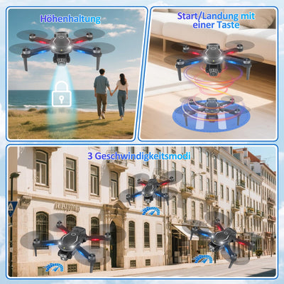 Drohne mit Kamera HD 4K,RC Faltbare FPV WiFi Live Ãœbertragung Drohne für Kinder Anfänger,2 Akku Lange Flugzeit,Headless Modus,Flugbahnflug,Hindernisvermeidung,One Key Start/Landen,Headless Modus