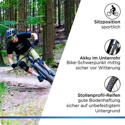 ZÜNDAPP XFS Ebike 27,5 Zoll Fully MTB Fahrrad für Damen und Herren 170-190 cm Elektrofahrrad Hinterradmotor 27 Gang Scheibenbremse E Bike 504 Wh Akku (schwarz, 48 cm)