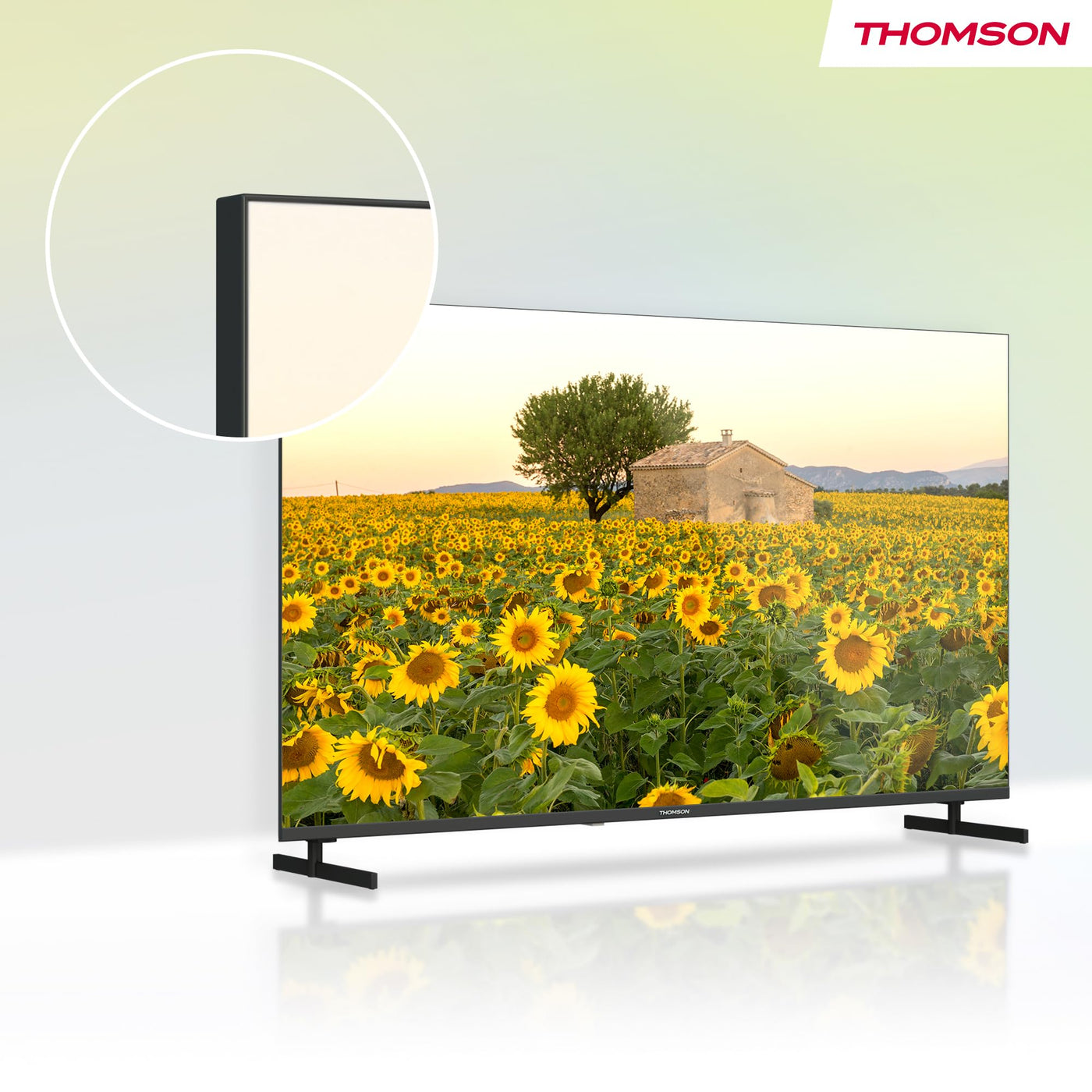 Thomson 24 Zoll (60 cm) LED HD 12V Camping Smart Android TV, Google Assistant, Wi-Fi, Dolby Digital, Bluetooth, Triple-Tuner (Kabel/Satellit/Antenne), HDMI, CI+, A+ Panel- 24HA2S13C