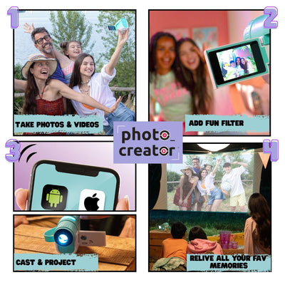 Canal Toys Video Creator – Projektorkamera mit 16 GB Speicherkarte & Cast-Funktion - Camcorder mit Projektor & LCD-Display - für Kinder ab 8 Jahren - kompakt & leicht