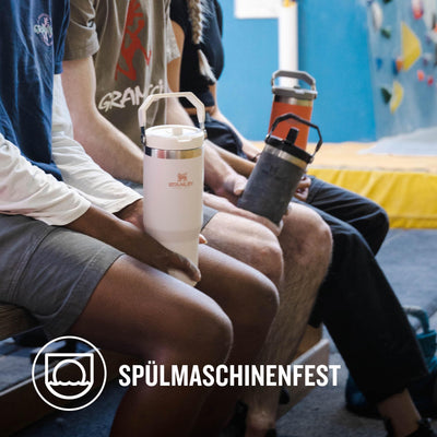 Stanley IceFlow Flip Straw Trinkflasche mit Strohhalm 0.89L - Thermosflasche Hält 12+ Stunden Kalt - Auslaufsicher - Trinkflasche Sport - Wasserflasche BPA Frei - Spülmaschinenfest - Rose Quartz