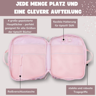 TA Trend Atelier Aufbewahrungs-/Transport-Tasche für tiptoi Bücher, Stift und Zubehör (Rosa-Lama)