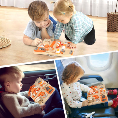 Joyreal Motorikbrett Activity Board Montessori Spielzeug Busy Board Montessori Brett Motorikspielzeug Sensorik Spielzeug