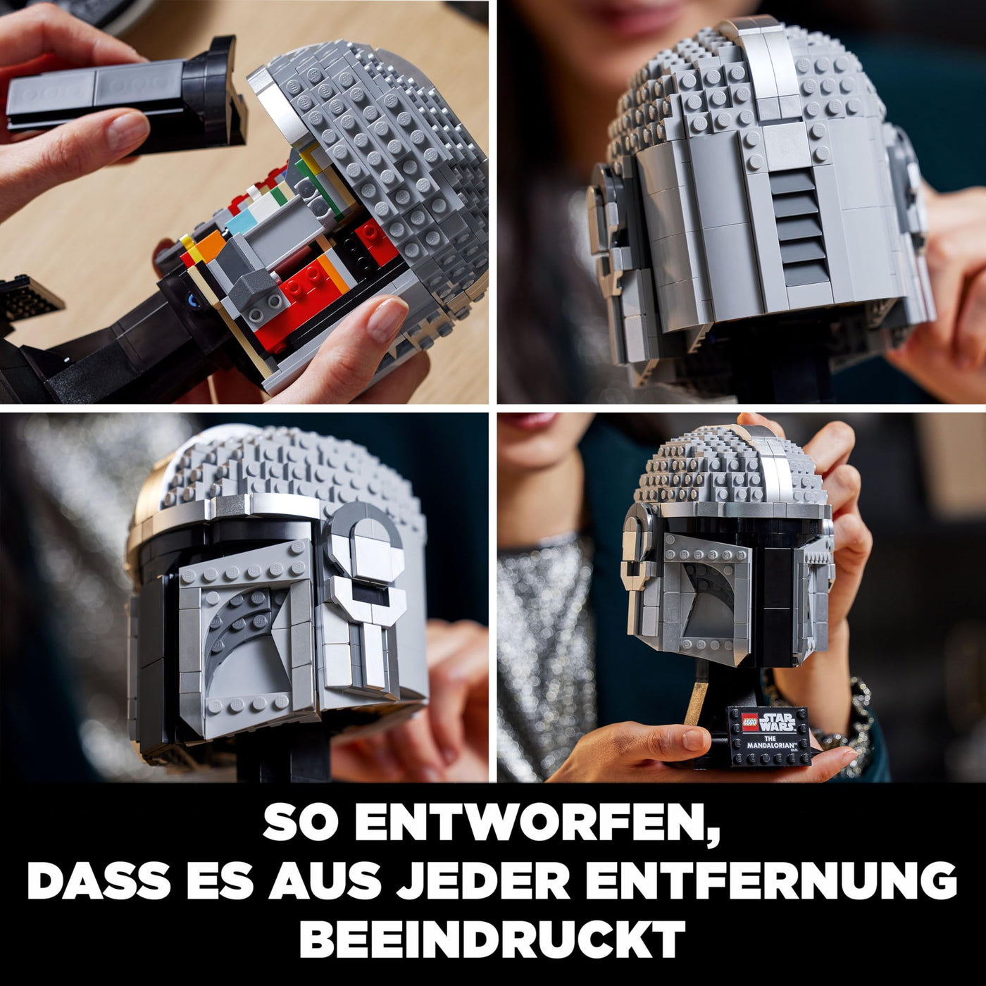 LEGO Star Wars Mandalorianer Helm Modell, Sammlerstück Zimmer-Deko und ein tolles Geschenk für Erwachsene, Bausatz, Männer, Frauen, Mama, Papa, Sammler-Geschenkidee 75328