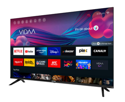 DYON Smart 43 VX 108 cm (43 Zoll) Fernseher (Full-HD Smart TV, HD Triple Tuner (DVB-C/-S2/-T2), App Store, Prime Video, Netflix, YouTube, DAZN, Disney+) [Mod. 2022], Schwarz