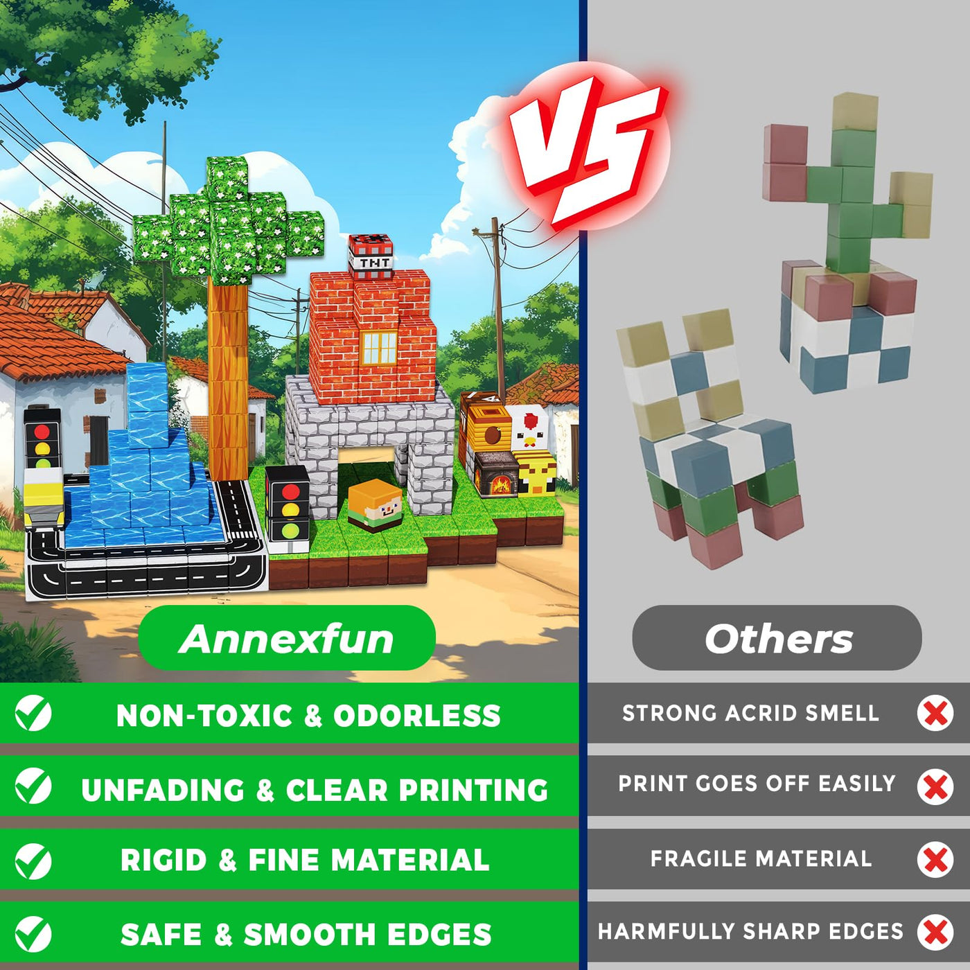 Annexfun Magnetische Bausteine 150pcs Magnetbausteine - Kücken Abenteuer Stadtleben mit Straße, Ampeln & Bienen | Lernspielzeug ab 4 Jahren | Kreatives Geschenk zu Weinachten