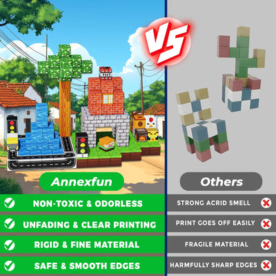 Annexfun Magnetische Bausteine 150pcs Magnetbausteine - Kücken Abenteuer Stadtleben mit Straße, Ampeln & Bienen | Lernspielzeug ab 4 Jahren | Kreatives Geschenk zu Weinachten