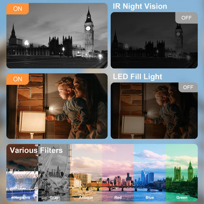 Videokamera 8K Camcorder 64MP WiFi Vlogging Kamera mit IR Nachtsicht für YouTube, 3-Zoll-Touchscreen, 18X Digitalzoom Webcam Camera mit Mikrofon,Stabilisator,Fernbedienung, 64GB SD Karte und 2 Akkus