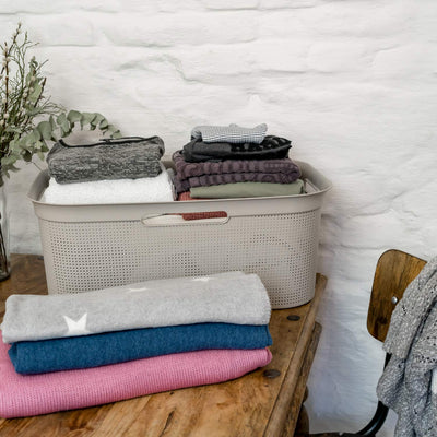 Rotho Brisen 4er-Set Wäschekorb 40l, Kunststoff (PP) BPA-frei, blau, 4 x 40l (59.6 x 39.6 x 23.2 cm)… (Beige)