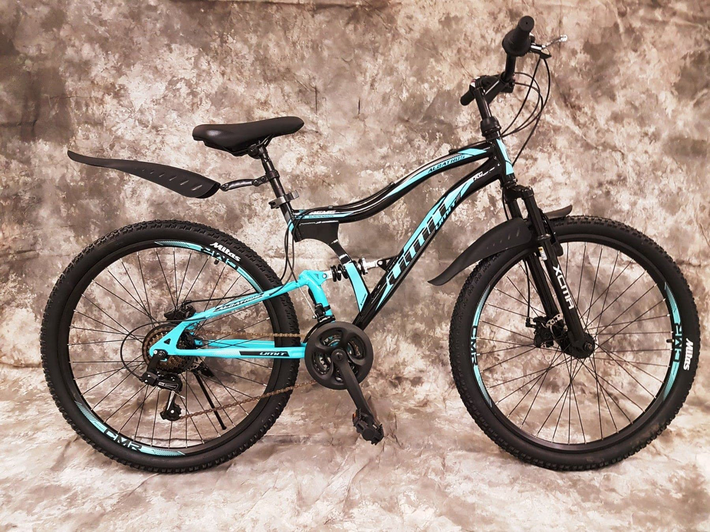 Generisch 24 Zoll MTB Albatros Vollgefedert, 21-Gang Kettenschaltung, Scheibenbremsen NEU 2459-SCHWARZ-TÜRKIS Bitte BEACHTEN AB 138 cm KÖPERGRÖSSE GEEIGNET !!!!!!!