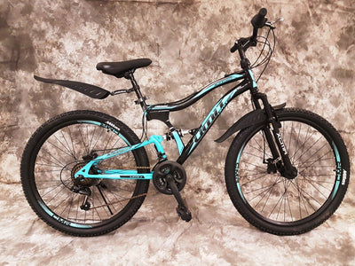 Generisch 24 Zoll MTB Albatros Vollgefedert, 21-Gang Kettenschaltung, Scheibenbremsen NEU 2459-SCHWARZ-TÜRKIS Bitte BEACHTEN AB 138 cm KÖPERGRÖSSE GEEIGNET !!!!!!!