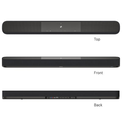 Sennheiser AMBEO Soundbar Plus für TV und Musik - EU-Stecker - 3D Surround Sound, virtuelles 7.1.4-Lautsprecher-Setup, eingebaute Dual Subwoofer und erweiterte Streaming-Anbindung