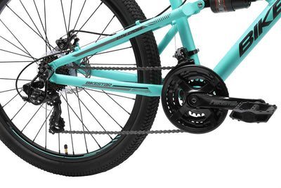 BIKESTAR Fully Aluminium Mountainbike Shimano 21 Gang Schaltung, Scheibenbremse 26 Zoll Reifen | 16 Zoll Rahmen Alu MTB Vollgefedert | Mint