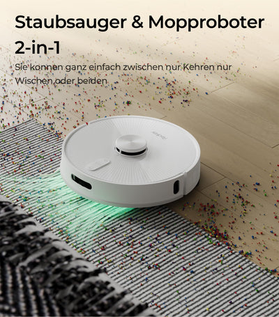 Redkey R10 Saugroboter 2-in-1 mit Absaugstation und Wischfunktion, LiDAR-Navigation, Starke 4000Pa Saugkraft, 4 L Staubbeutel, 90 Tage freihändige Reinigung, ideal für Tierhaare, App