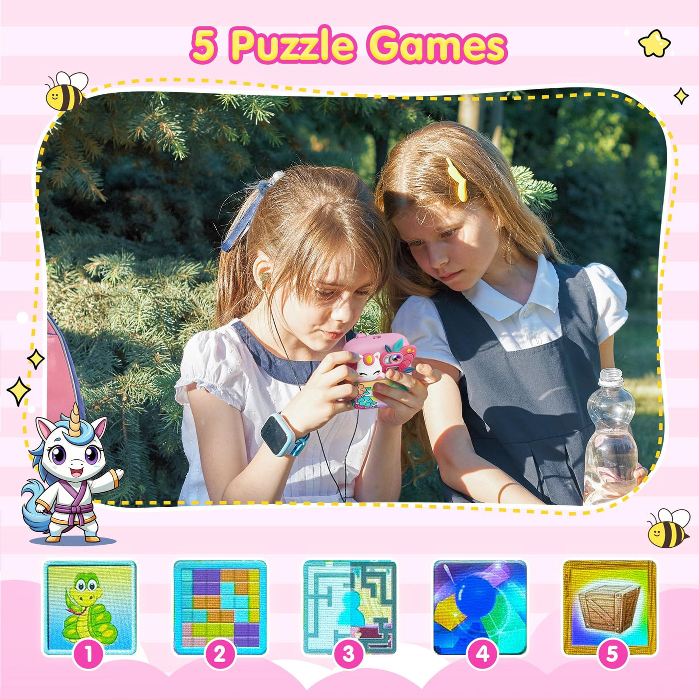 TIATUA Kinderkamera Sofortbildkamera, 1080P 2,4 Zoll Sofortbildkamera Kinder mit 32G Karte und 3 Rollen Druckerpapier, Digitalkamera Kinder mit Farbigen, Geschenke für Jungen und Mädchen 3-14 Jahre