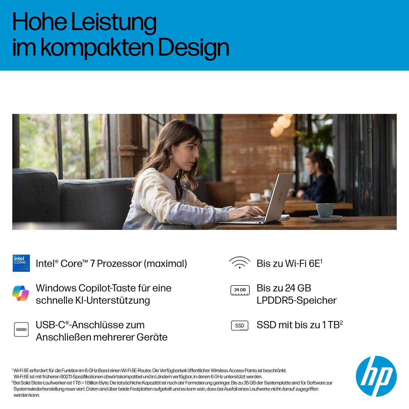 HP OmniBook 5 Flip 14-fp0254ng 2 in 1 Convertible Laptop, 14 Zoll 2K-Touchscreen (1920 x 1200), Intel Core i5-1334U, 16 GB RAM, 512 GB SSD, QWERTZ, Windows 11 Home, Silber