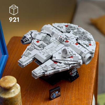 LEGO Star Wars 75375 Millenium Falke – Raumschiff-Modell für Erwachsene mit Display-Ständer und Namensschild als Coole Schreibtischdeko – Geschenk für Fans von Eine Neue Hoffnung