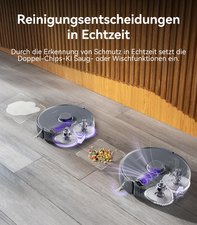 NARWAL Freo Z Ultra Saugroboter, Doppel-KI-Chips, Doppel-KI-Ausweichen KI-adaptivem Heißwasserwaschen von Mopps und Trocknen, 12.000 Pa Saugkraft, Zero Tangling Bürste 2.0, Intelligente APP-Steuerung