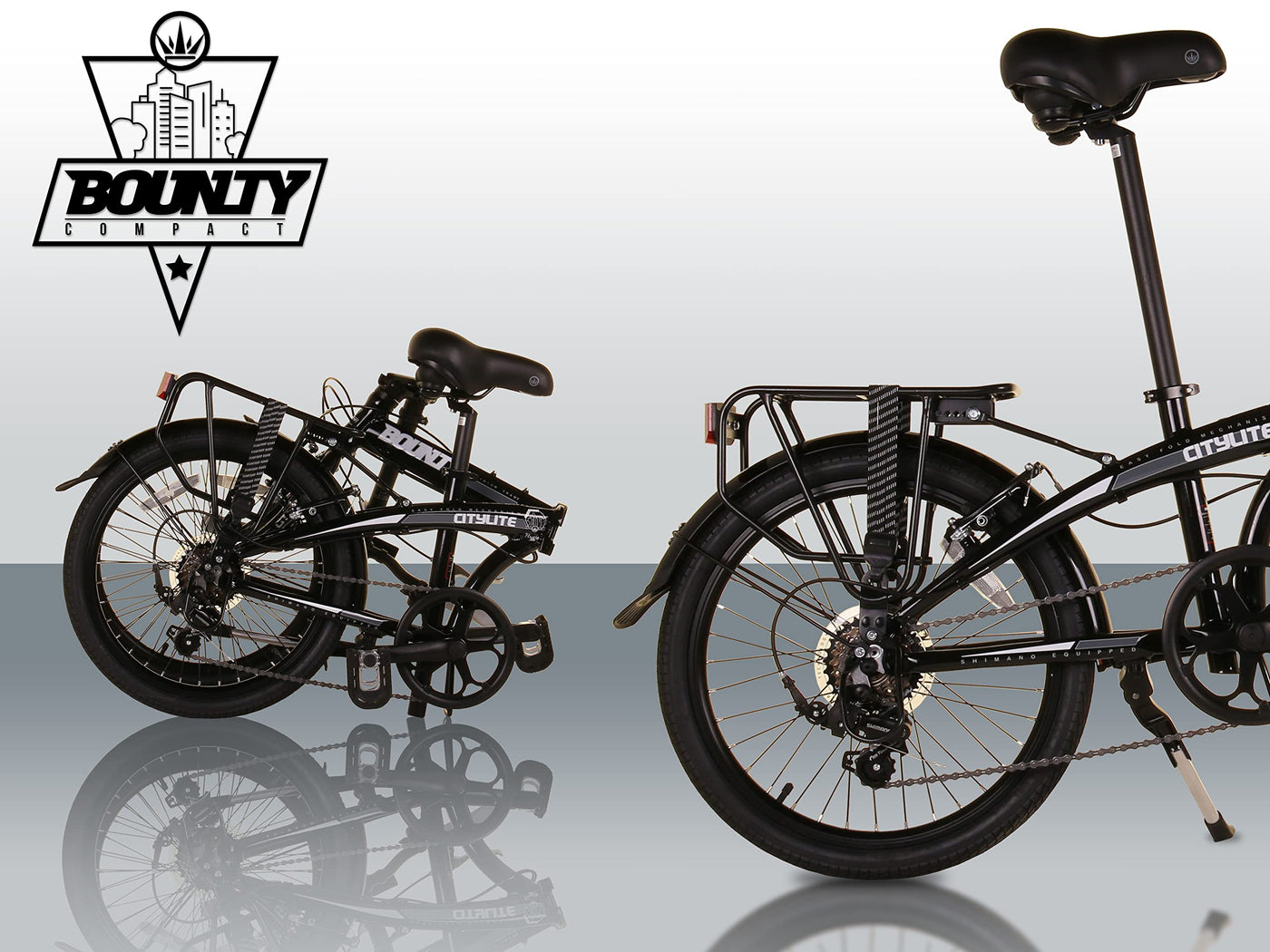 Bounty Citylite Faltrad | Leichter Aluminiumrahmen | 6-Gang Shimano Schaltung mit Revo Shifters | Perfekt für Pendler | Faltrad | Erwachsenenrad