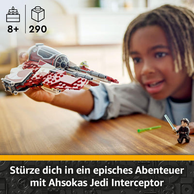 LEGO Star Wars 75401 Ahsokas Jedi Interceptor, Sternenjäger für Fans von The Clone Wars, Ahsoka Tano & Anakin Skywalker Minifiguren, mit Lichtschwertern und R7-A7, für Jungen und Mädchen ab 8 Jahren