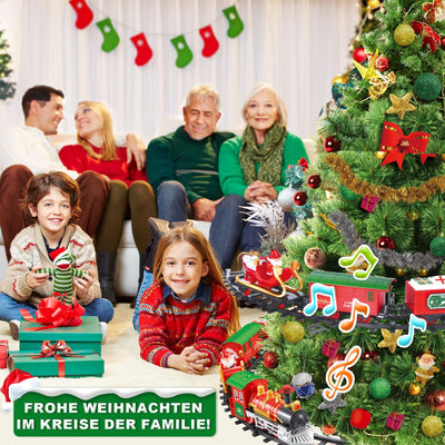 Herenear Zug für Christbaum, Eisenbahn im Weihnachtsbaum, Eisenbahn Kinder elektrisch, Electric Christmas Tree Train Spielzeug Geschenk für Kinder ab 6 7 8 10+Jahren (In den Bäumen)