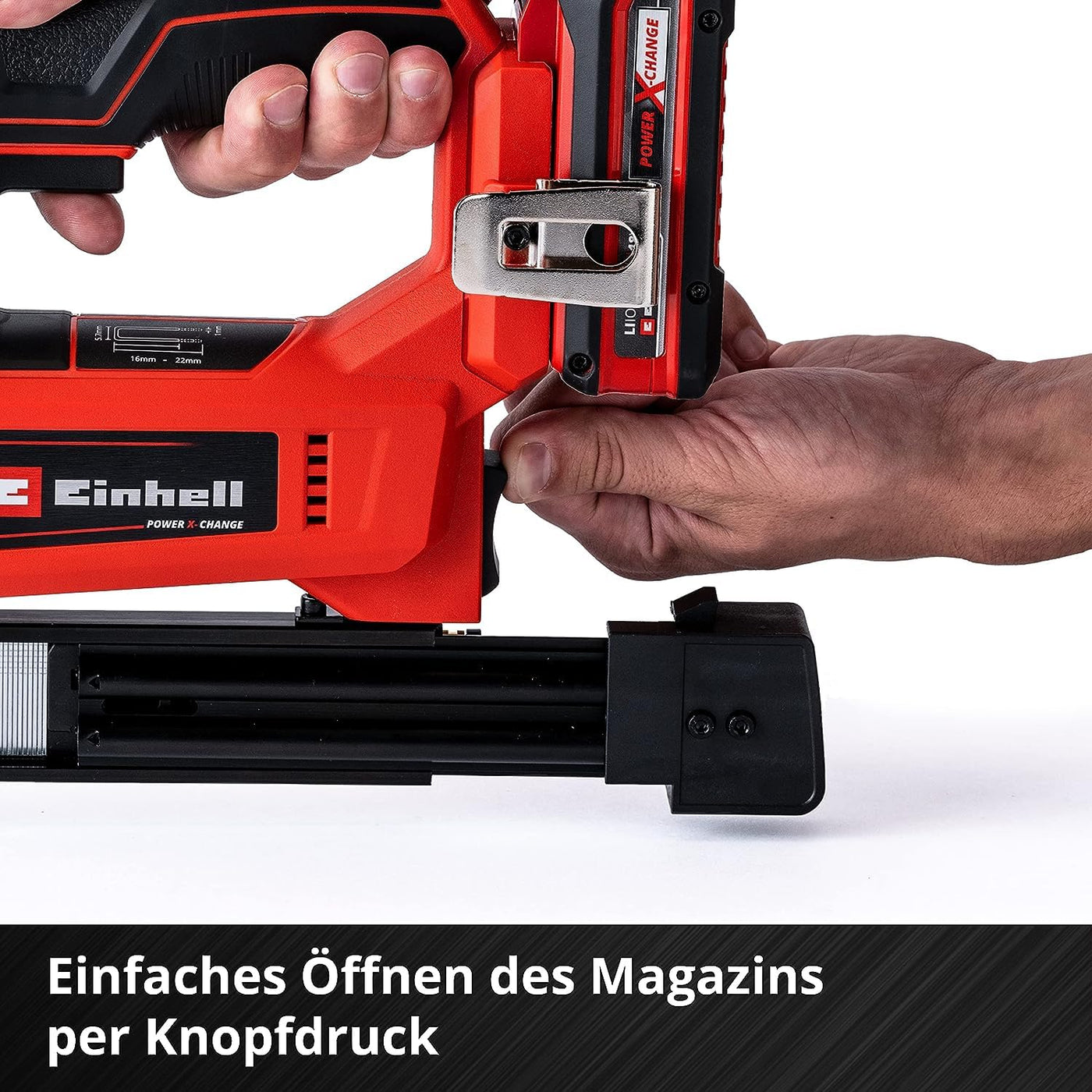 Einhell Akku-Nagler TE-CN 18 Li - Solo Power X-Change (Li-Ion, 18V, Tacker und Nagelpistole, max. 20 Schuss pro Minute, inkl. 300 Nägel, inkl. 300 Klammern, ohne Akku, ohne Ladegerät)