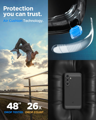 Spigen Rugged Armor Hülle Kompatibel mit Samsung Galaxy S24 FE -Schwarz