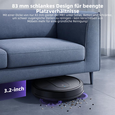 MONSGA Saugroboter mit Wischfunktion 3 in 1, Staubsauger Roboter 3000PA, Saugroboter mit 2 Bürsten, Selbstaufladend, WiFi, 140Mins, Ideal für Tierhaare, Teppich, Hartboden (Schwarz)