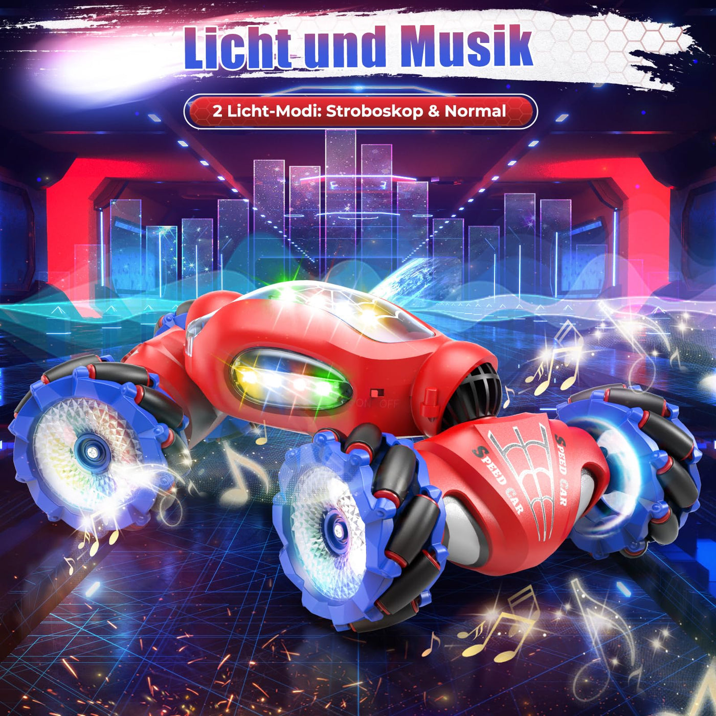 Fosgoit Ferngesteuertes Auto ab 6 7 8 9 10 Jahre Geschenk ab 6-12 Jähriger Junge Mädchen Kinder, Weihnachten Geschenke Spielzeug 4WD 2,4 GHz 360° RC Drift Stunt Auto Ferngesteuert mit Handsteuerung