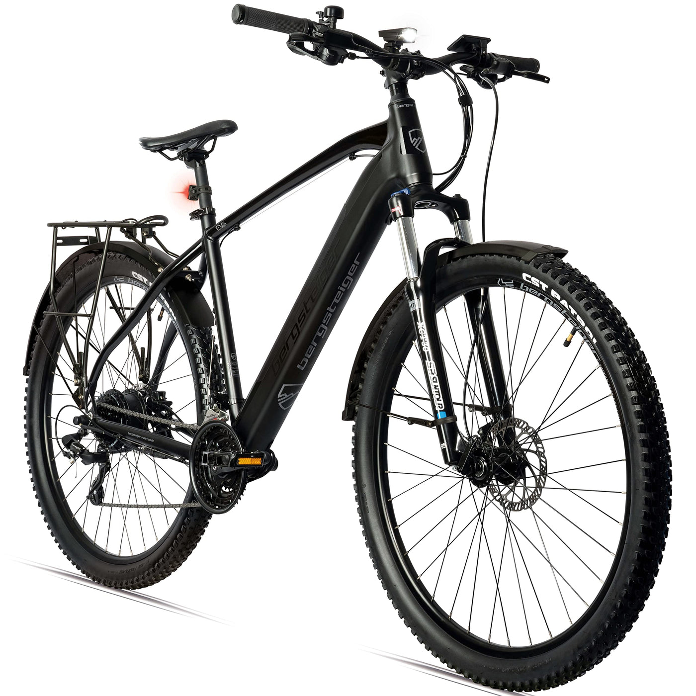 Bergsteiger Cannock 27,5 Zoll E-Bike mit 250 Watt Motor, Hydraulikbremsen, Aluminium Ebike Mountainbike Herren & Damen, Farbdisplay, Elektrofahrrad mit 24 Gang-Schaltung