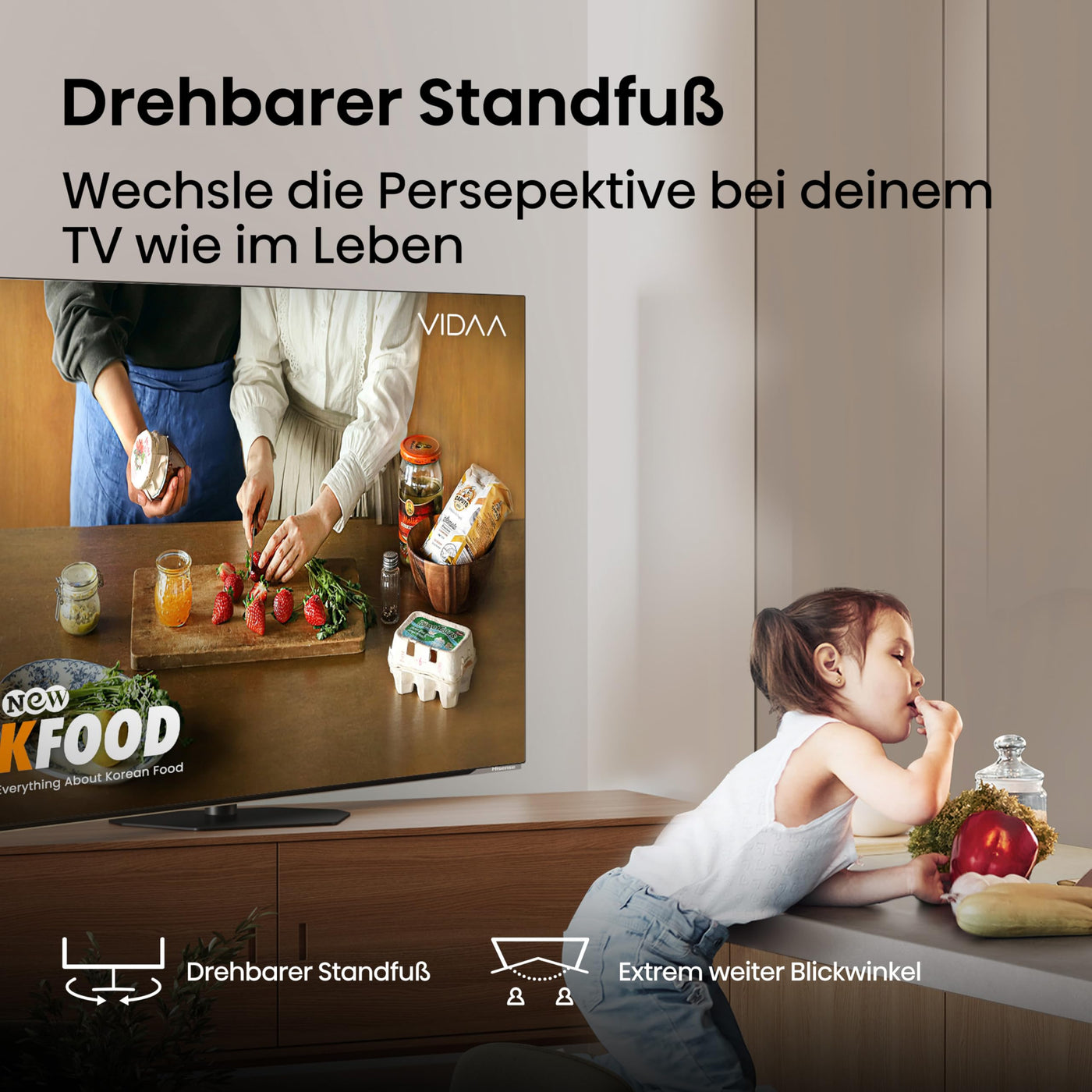 Hisense 55A85Q 139cm (55 Zoll) Fernseher, 4K UHD OLED Smart TV,120Hz, HDMI 2.1, Game Mode Pro, AMD FreeSync Premium, Dolby Vision IQ & Atmos, Bluetooth, Alexa Built-in, Schwarz, [2025]