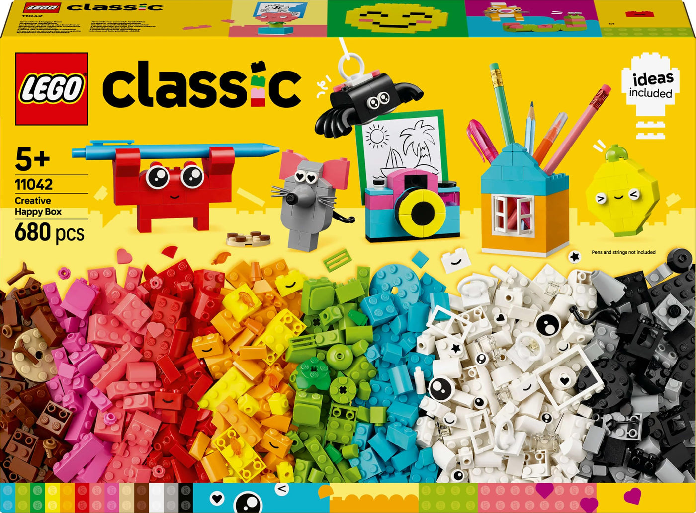 LEGO Classic Kreative Spaßbox, Bunte Bausteine für fantasievolle Rollenspiele, Bauset für Anfänger, Spielzeug für Mädchen und Jungen ab 5 Jahren, Modelle zum Umbauen 11042