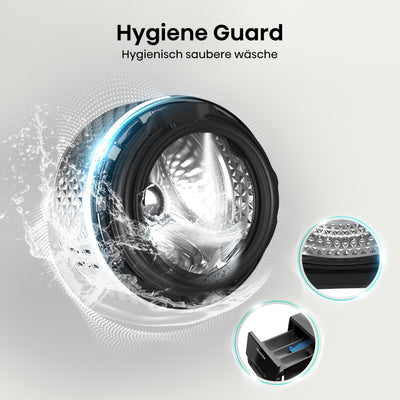 Hisense WF3S8043BB3 Waschmachine mit Dampffunkunktion, 8 kg, 1400 U,min, WIFI, ConnectLife, Power JetWash, Anti-Allergie Programm, Aqua Stop, Auto Wash, Quick Wash, EEK A-30 Prozent