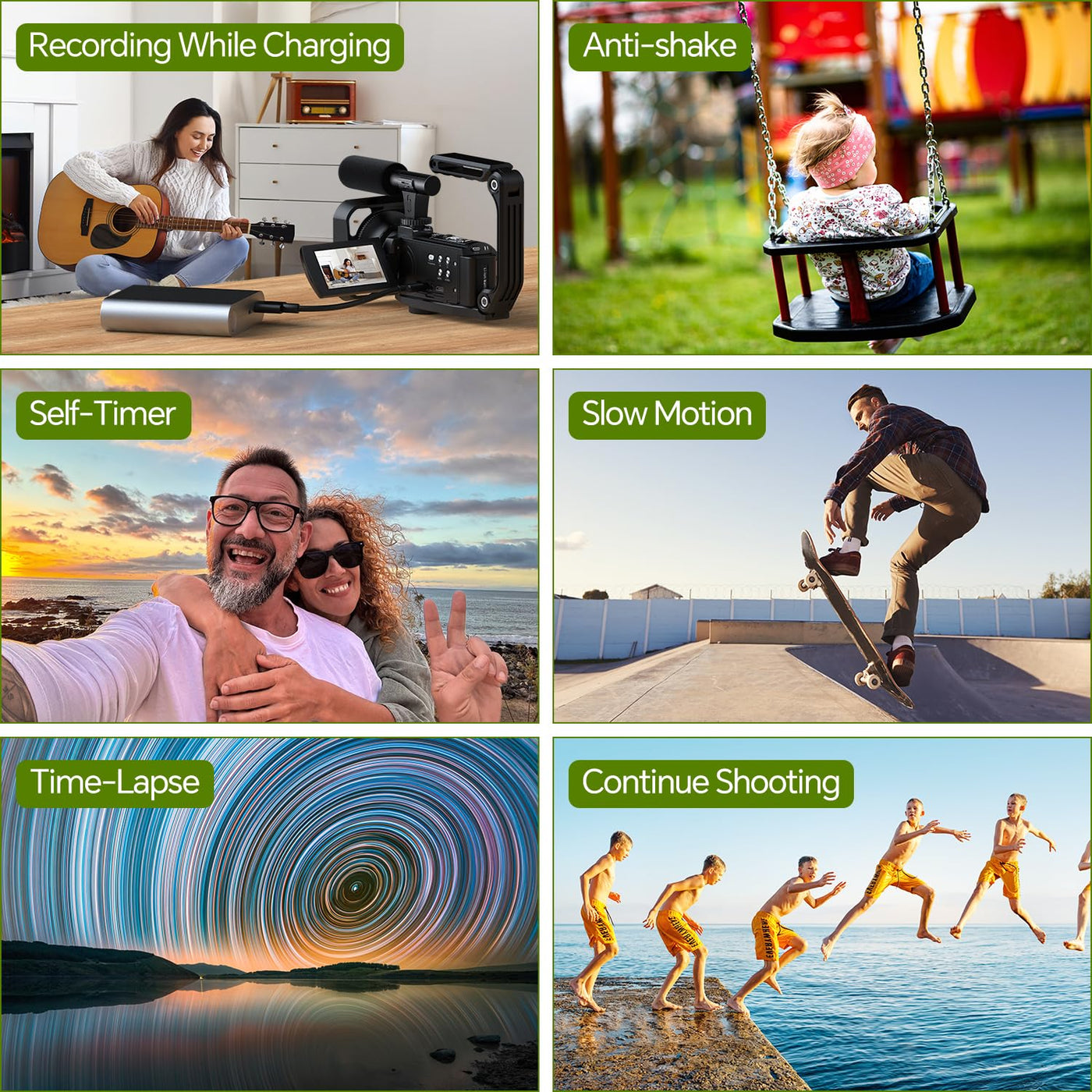 FIREFOTO Videokamera 5K Camcorder 56MP WiFi Vlogging Kamera für YouTube Digitalzoom 16X Touchscreen 3" IR Nachtsicht Video Camera mit 2 Batterien, 64GB Karte, Fernbedienung, Mikrofon