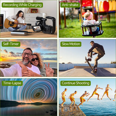 FIREFOTO Videokamera 5K Camcorder 56MP WiFi Vlogging Kamera für YouTube Digitalzoom 16X Touchscreen 3" IR Nachtsicht Video Camera mit 2 Batterien, 64GB Karte, Fernbedienung, Mikrofon