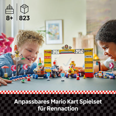 LEGO Super Mario: Mario Kart – Baby Peach & Grand Prix-Set, Nintendo Figuren – Toad, Lakitu, Baby Peach und Lemmy, Geschenk für Jungen, Mädchen und Gamer ab 8 Jahren, Abenteuer Spielzeug 72036